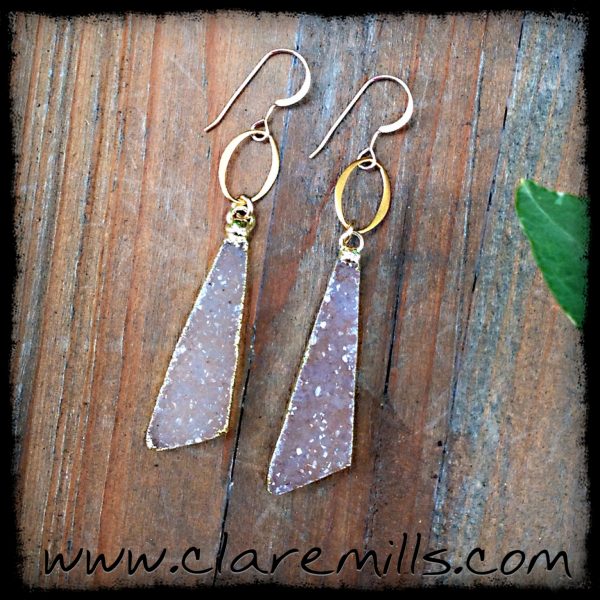 Rose Druzy Earrings