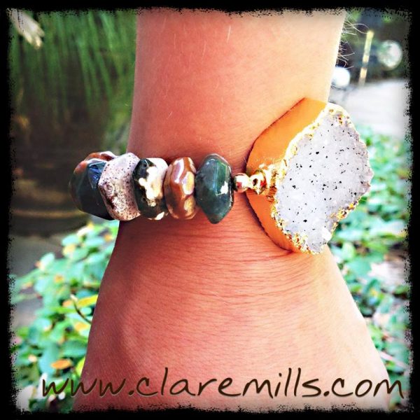 Speckled Druzy on African Jasper
