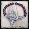 St. Theresa Little Flower Cross on Garnet