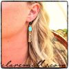 Turquoise Slice & Sand Druzy Earrings