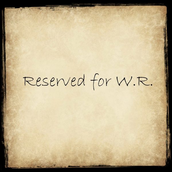 Reserved for W.R.