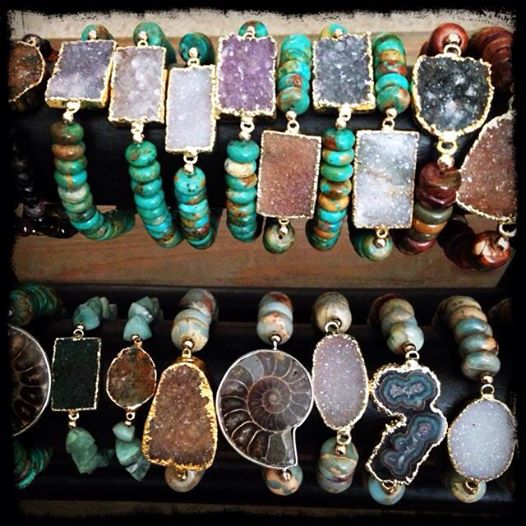 Druzy and Turquoise Bracelet - Reserved for Erika