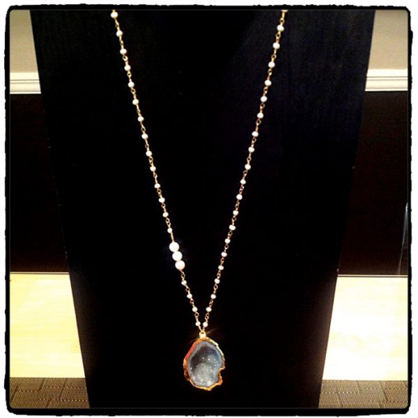 Long Blue Geode Necklace (Copy)