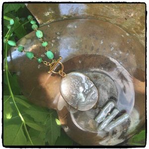 Mother of Pearl Chrysoprase Cameo