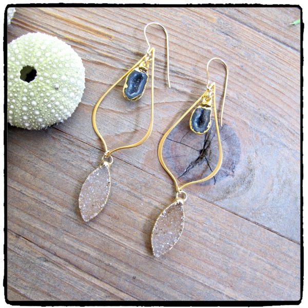 Baby Geode and Druzy Earrings