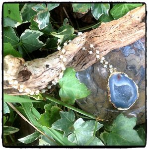 Mila Blue Geode Necklace