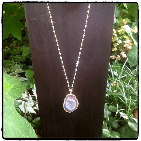 Mila Blue Geode Necklace