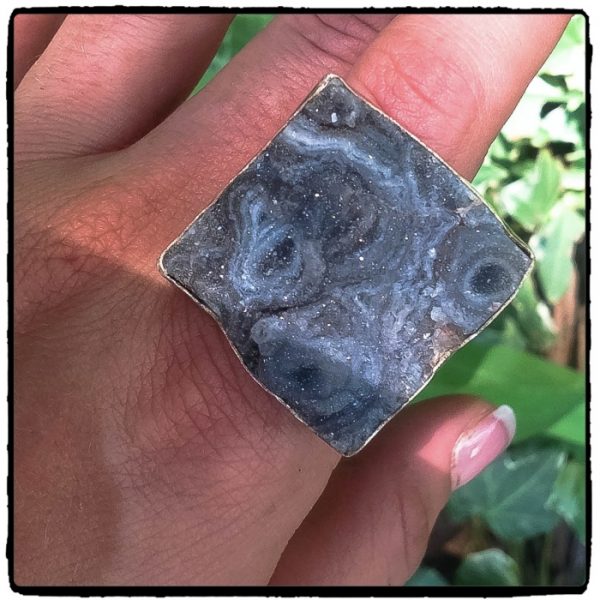Square Druzy Ring
