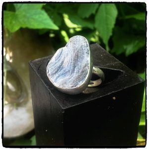 Blue Grey Druzy Ring