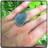 Blue Grey Druzy Ring