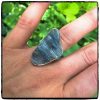Banded Grey Druzy Ring