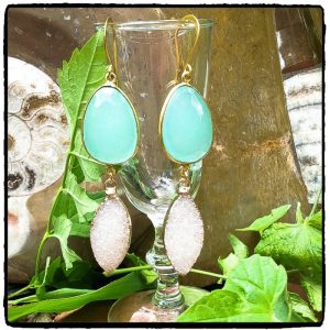Chalcedony Druzy Earrings