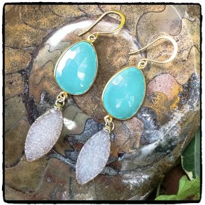 Chalcedony Druzy Earrings