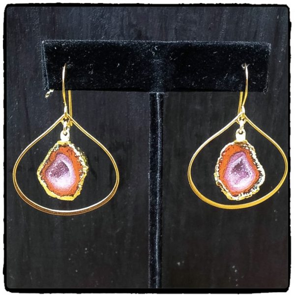 Orange Geode Teardrop