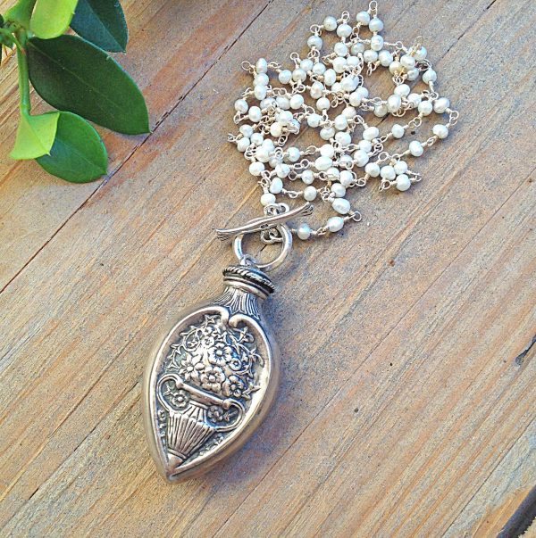 Art Nouveau Perfume Bottle Pendant