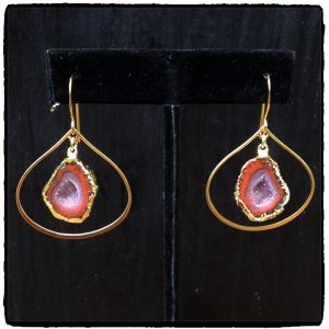 Orange Geode Teardrop