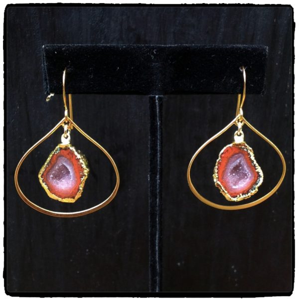Orange Geode Teardrop