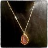 Red Geode on Pearl Chain