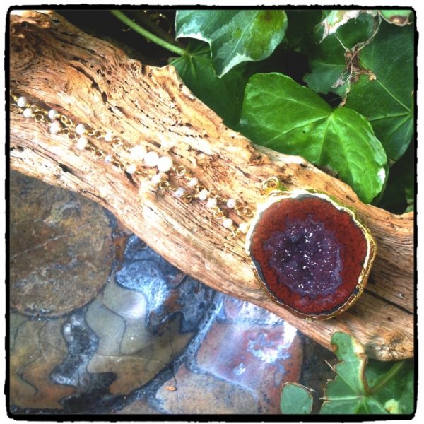 Lida Red Geode Necklace