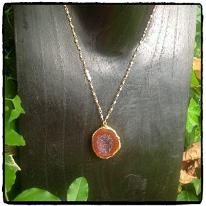 Lida Red Geode Necklace