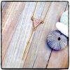 Sand Druzy Triangle "Y" Spike Necklace