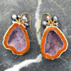 geode & peacock pearl earrings
