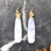 moonstone & pearl organic wrap earrings