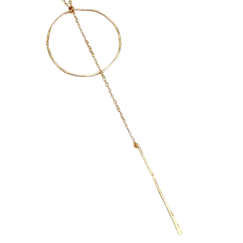 14k Gold Filled Circle Bar Drop Necklace