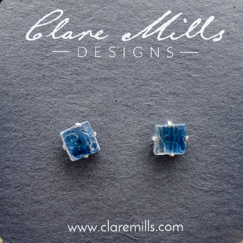 Blue Kyanite Stud Earrings