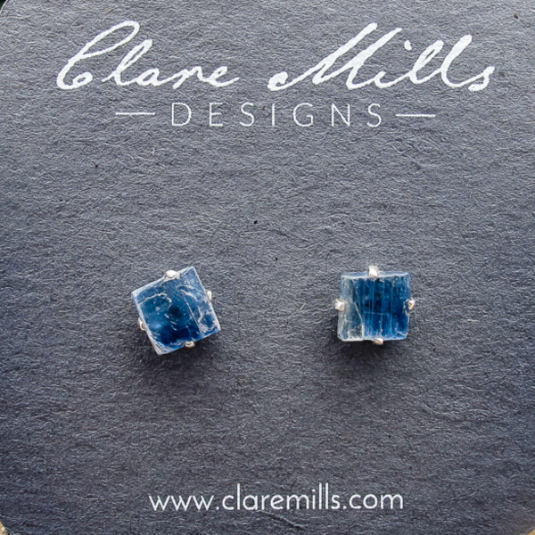 Blue Kyanite Stud Earrings