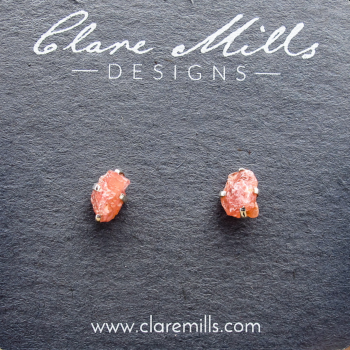 Rhodochrosite Stud Earrings