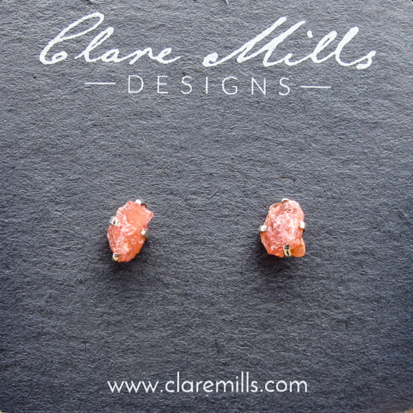Rhodochrosite Stud Earrings