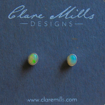 Ethiopian Opal Stud Earrings