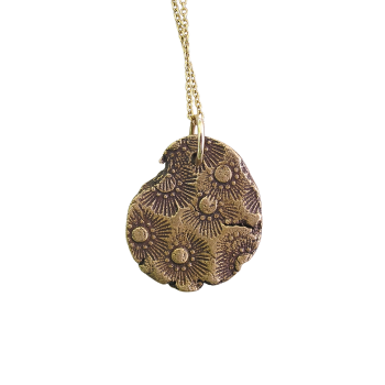 Hand Textured Organic Bronze Medal Necklace
