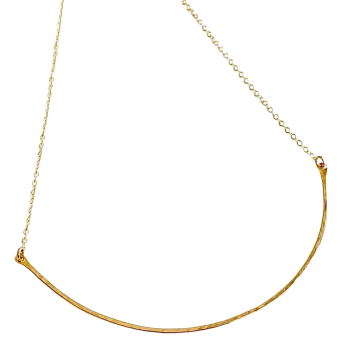 14k Gold Filled Curved Bar Necklace