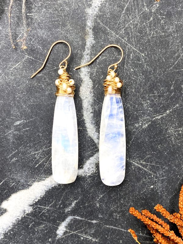 Moonstone & Pearl Earrings