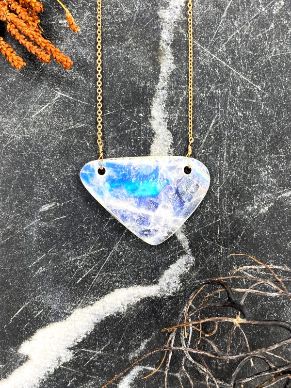 Stunning Moonstone Slice Necklace