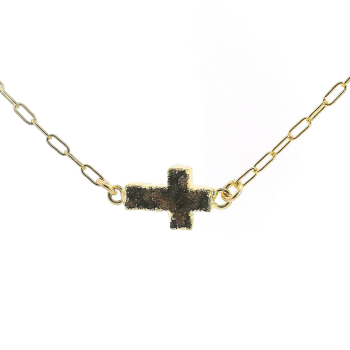 “Desert-Starlight Cross” Druzy Necklace