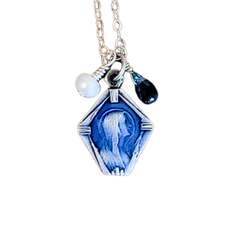 Mother Mary Antique Religious Necklace