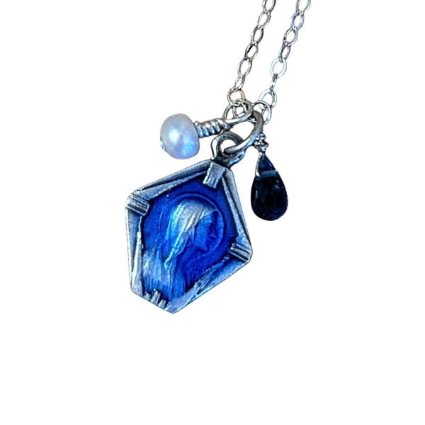 Mother Mary Antique Religious Necklace - Image 2
