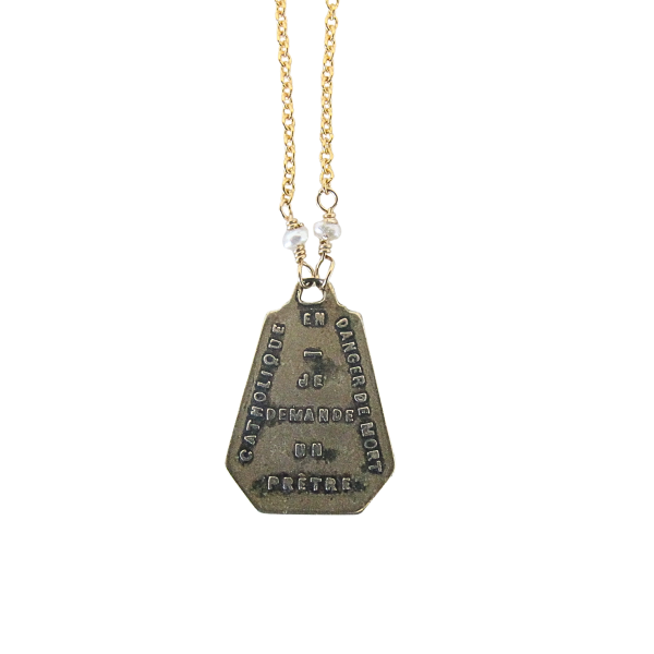 Sacred Heart of Jesus Religious Necklace with Pearl - Image 4