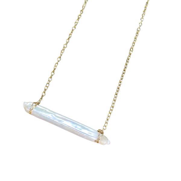 Pearl Bar Necklace - Image 2
