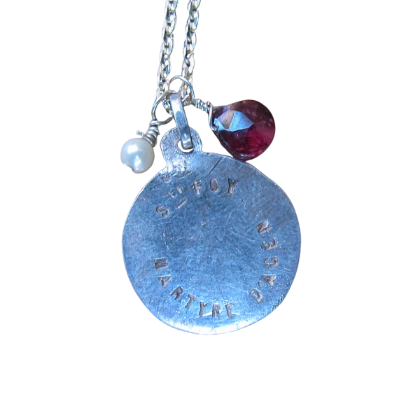 Notre Dame De Foy Antique Religious Medal with Pearl & Garnet - Image 3