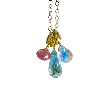 Multi Gemstone Drop Necklace
