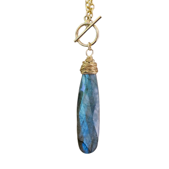 Layla Labradorite Teardrop on Gold Filled Chain