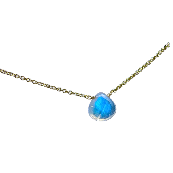 Smooth AAA Moonstone Teardrop Necklace - Image 2