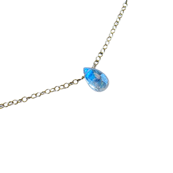 Luna Moonstone Teardrop Necklace - Image 2