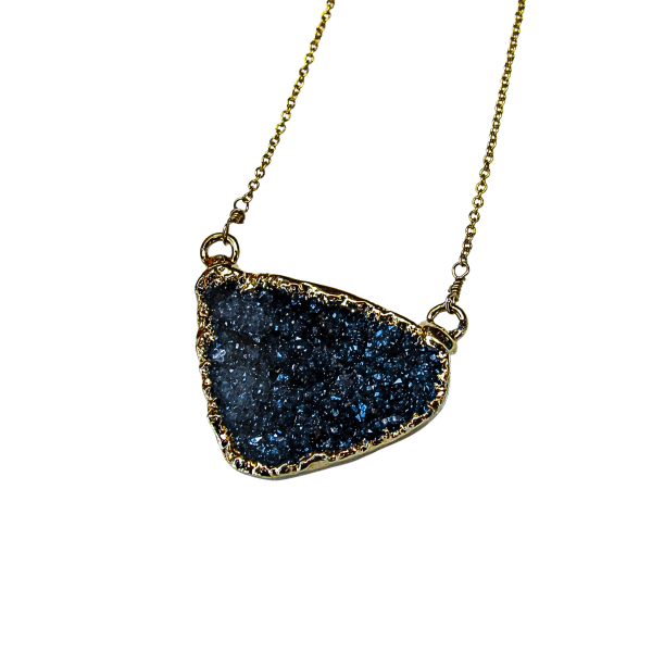 Black Druzy "Smile" Necklace - Image 2
