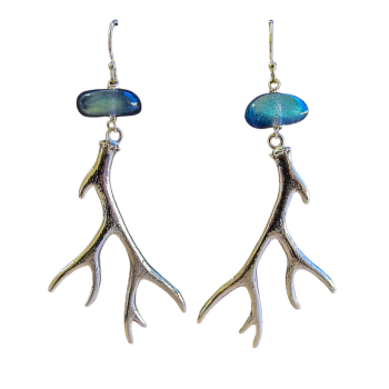 AAA Labradorite Antler Earrings