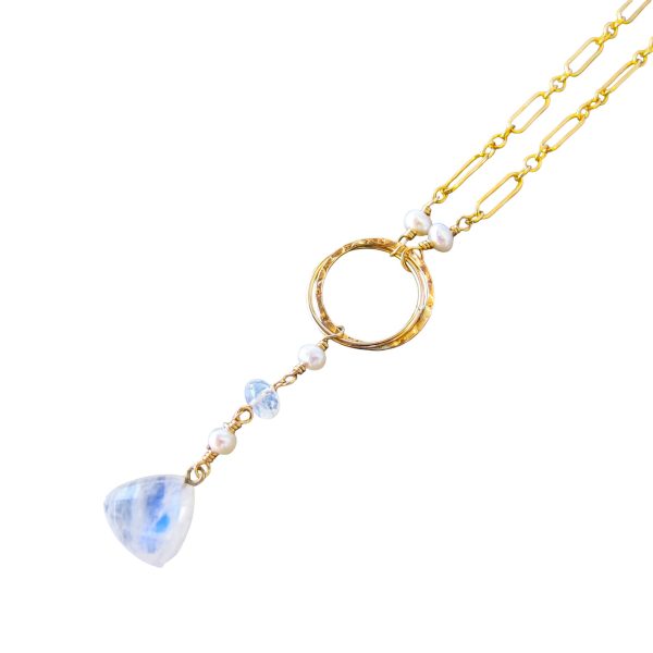 Moonlit Nights Y Necklace on 14K Gold Filled Fancy Chain